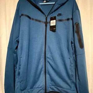 Nike Tech Fleece Full Zip Hoodie Blue Mens XXL 724402-403 Sportswear Jacket